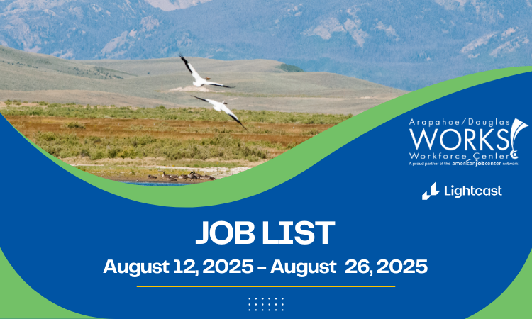 Job List August 12, 2025 - August 26, 2025 with Arapaho National Wildlife Refuge Colorado background image