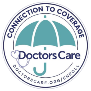 Connexion des soins des médecins au logo de la couverture