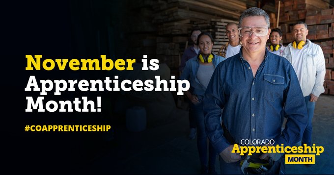 During the entire month of November, the Colorado Department of Labor and Employment (CDLE), Office of the Future of Work (OFOW), and its partners across the state celebrate Colorado Apprenticeship Month, which raises awareness of the benefits of registered apprenticeship programs to both employers and workers throughout the state.
