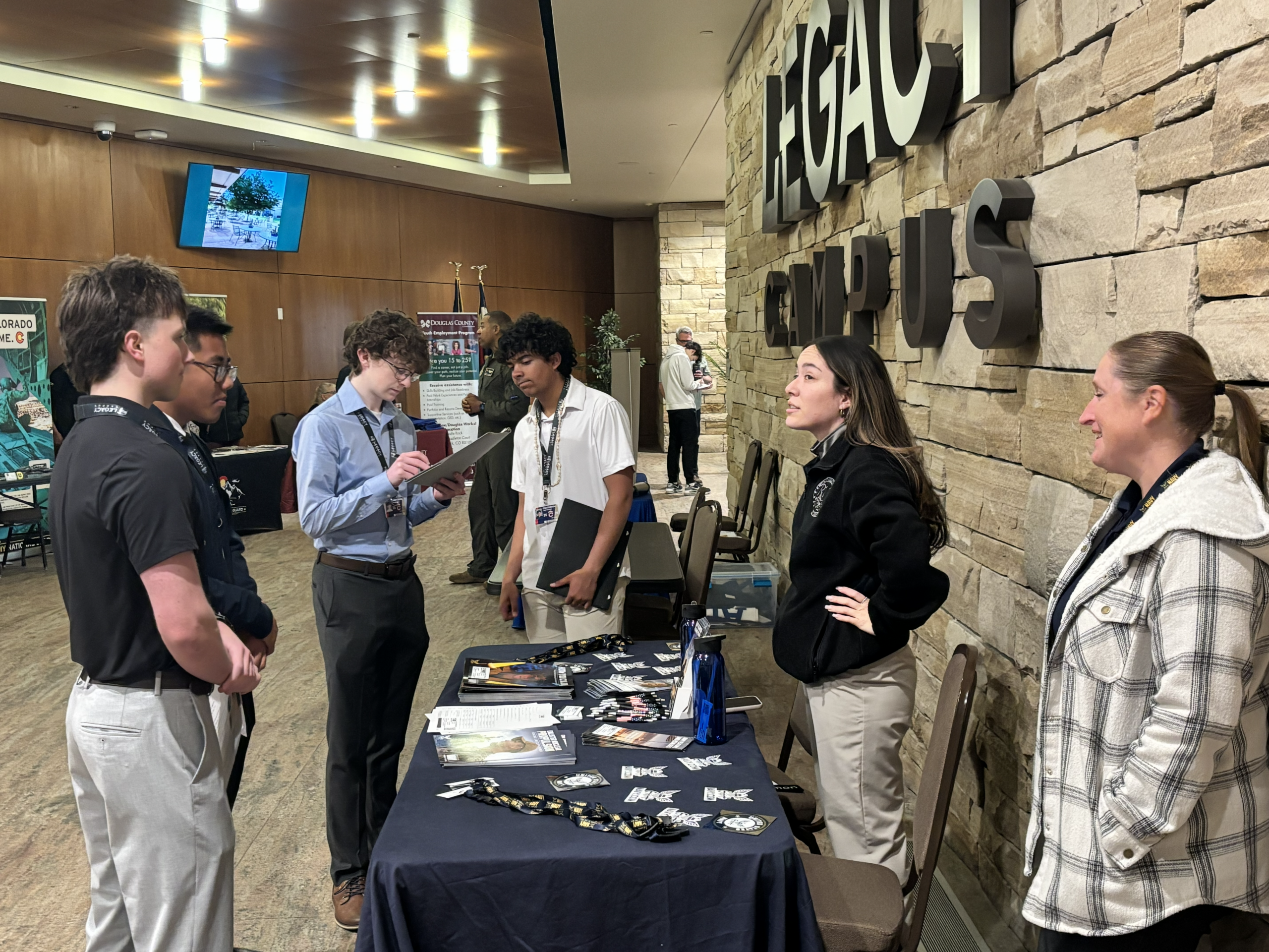 Legacy Campus in partnership with Arapahoe/Douglas Works! held its second annual Career and Hiring Fair on Friday, March 27,2026. It was an exciting event that brought together nearly 50 employers and over 800 students from across the Douglas County School District.