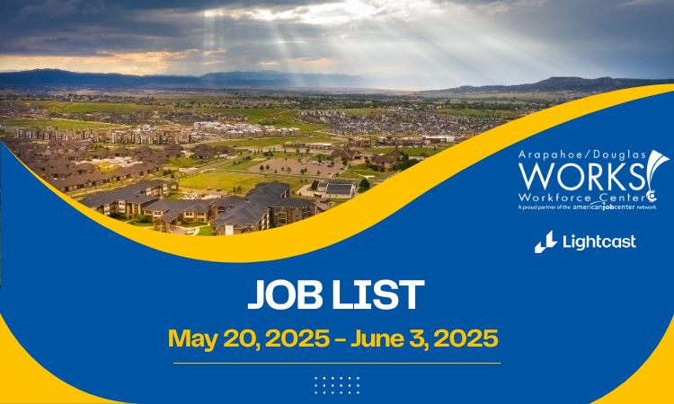 Job List Cover with aerial view of stormy afternoon in Castle Rock, CO.