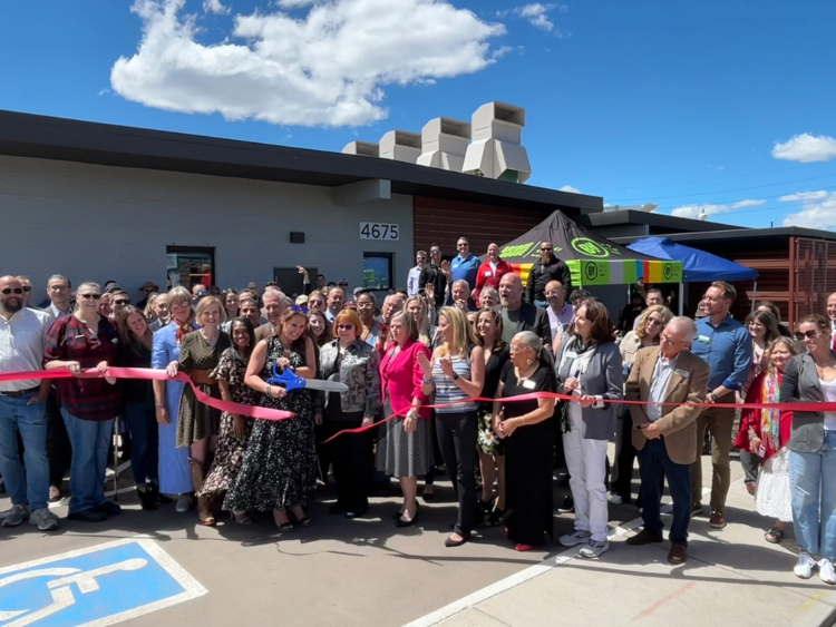 Attendees at the Tri-Cities Navigation Center ribbon cutting ceremony.
